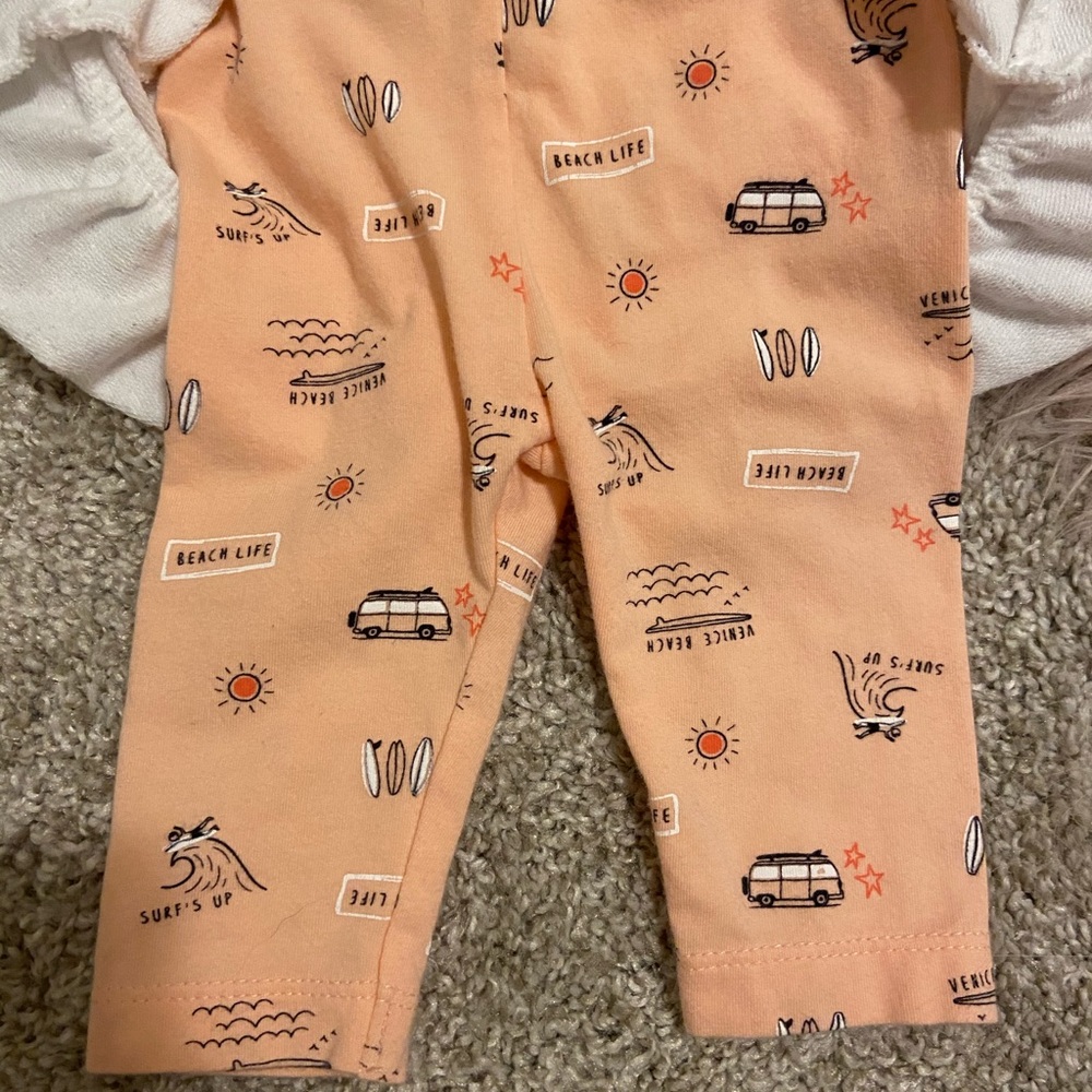 3 month baby girls Petit Lem hippie bus 2piece set
